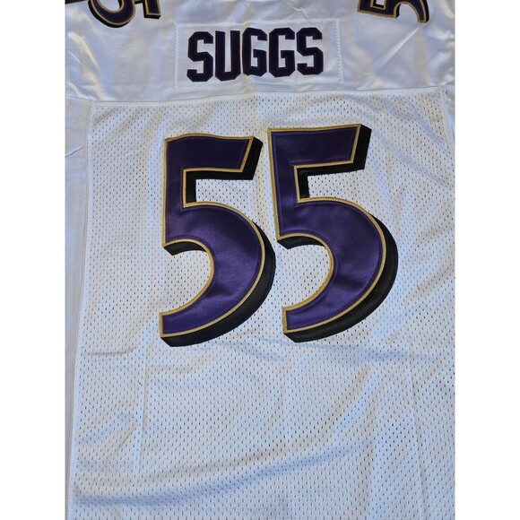 Terrell Suggs #55 Baltimore Ravens Reebok On Field Jersey White Size 50 NWT - Picture 13 of 16